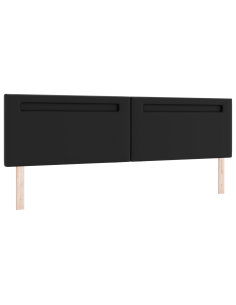 Testiera LED Nero 200 cm Pelle Sintetica 2