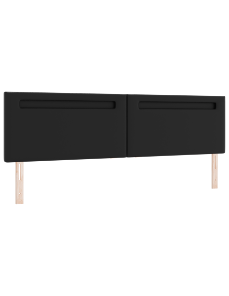 Testiera LED Nero 200 cm Pelle Sintetica