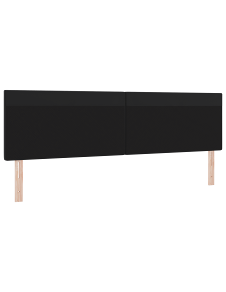 Testiera LED Nero 200 cm Pelle Sintetica