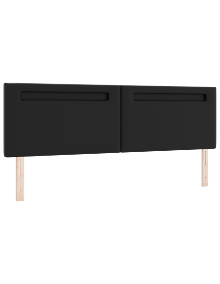 Testiera LED Nero 180 cm Pelle Sintetica