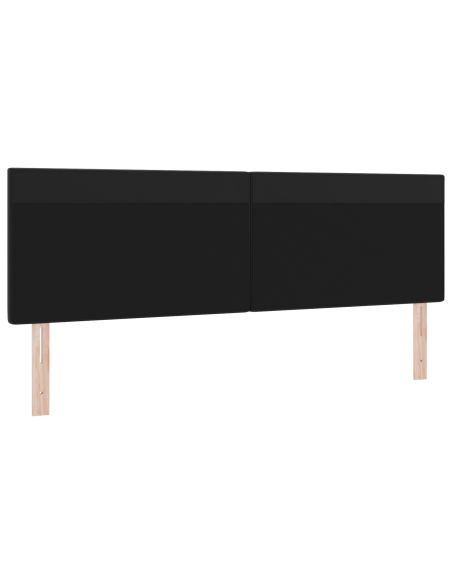 Testiera LED Nero 180 cm Pelle Sintetica