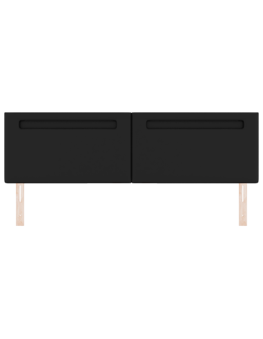 Testiera LED Nero 180 cm Pelle Sintetica