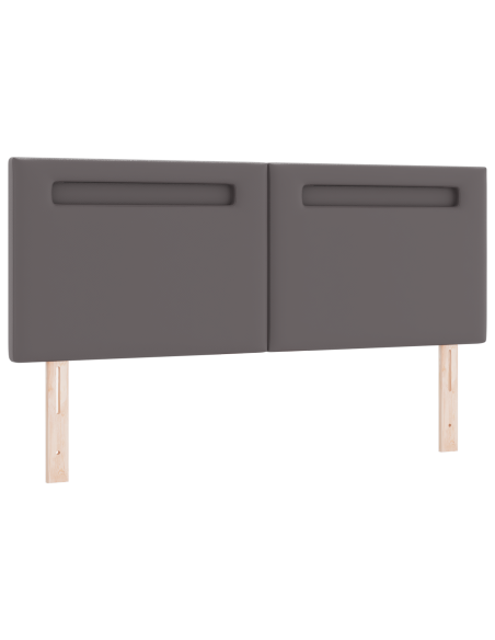 Testiera LED Grigio 160 cm Pelle Sintetica