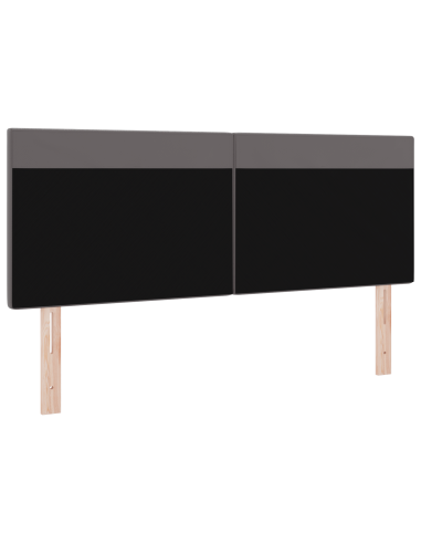 Testiera LED Grigio 160 cm Pelle Sintetica