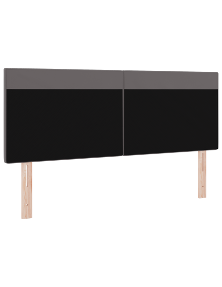 Testiera LED Grigio 160 cm Pelle Sintetica