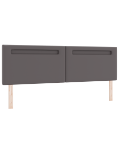 Testiera LED Grigio 180 cm Pelle Sintetica 2