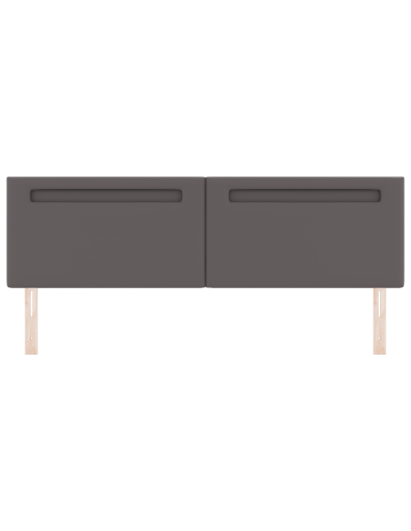 Testiera LED Grigio 180 cm Pelle Sintetica