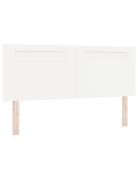 Testiera LED Bianco 160 cm Pelle Sintetica