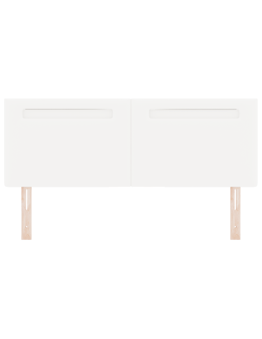 Testiera LED Bianco 160 cm Pelle Sintetica