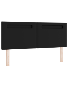 Testiera LED Nero 144 cm Pelle Sintetica 2