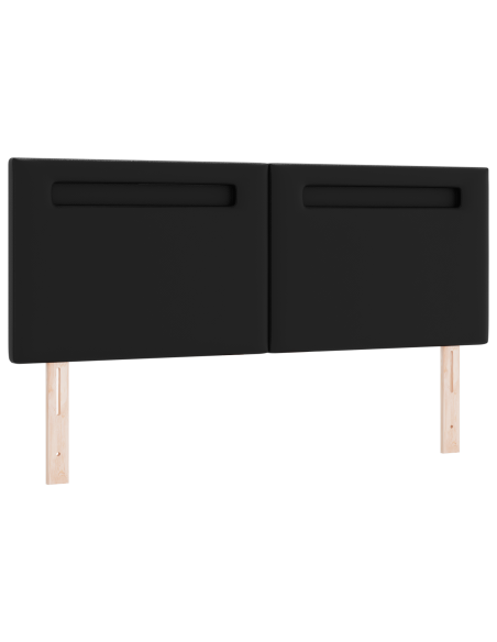 Testiera LED Nero 144 cm Pelle Sintetica