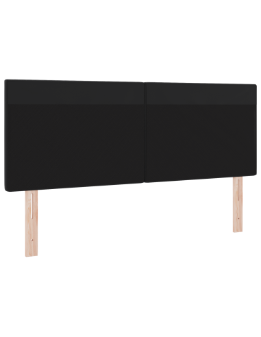 Testiera LED Nero 144 cm Pelle Sintetica