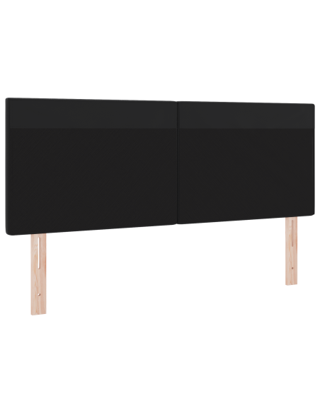 Testiera LED Nero 144 cm Pelle Sintetica