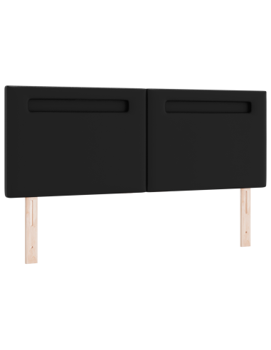 Testiera LED Nero 160 cm Pelle Sintetica