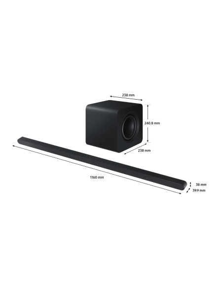 Samsung Soundbar HW-S800D/ZF Serie S, 10 Speaker, Wireless Dolby Atmos, Audio a 3.1.2 Canali, Q-Simphony, Alexa integrato e comp