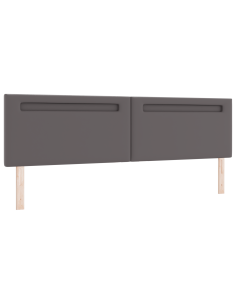 Testiera LED Grigio 200 cm Pelle Sintetica 2