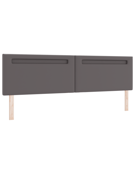 Testiera  Design Semplice Grigia 200 cm in Pelle Sintetica