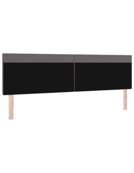 Testiera  Design Semplice Grigia 200 cm in Pelle Sintetica
