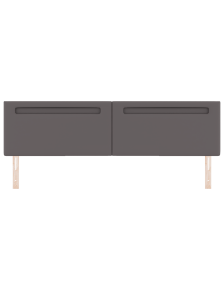 Testiera  Design Semplice Grigia 200 cm in Pelle Sintetica