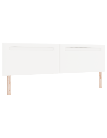 Testiera LED Bianco 200 cm Pelle Sintetica