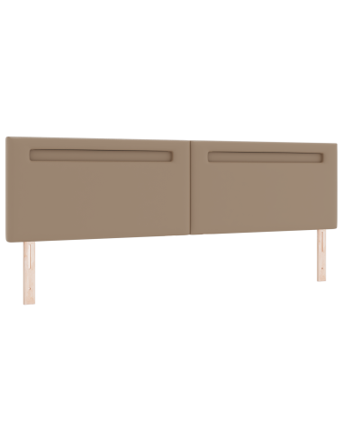 Testiera LED Cappuccino 200 cm Pelle Sintetica