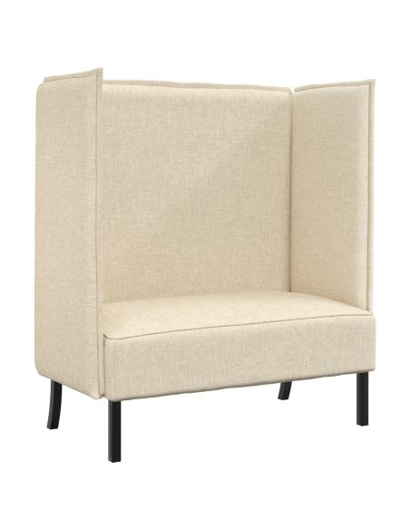 Divano Alto Schienale Panna 109x56x121 cm Tessuto