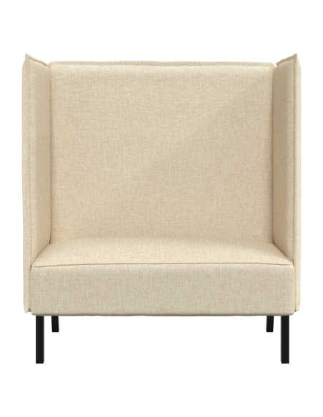 Divano Alto Schienale Panna 109x56x121 cm Tessuto