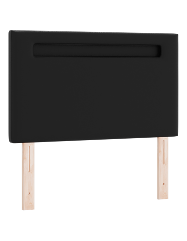 Testiera LED Nero 90 cm Pelle Sintetica