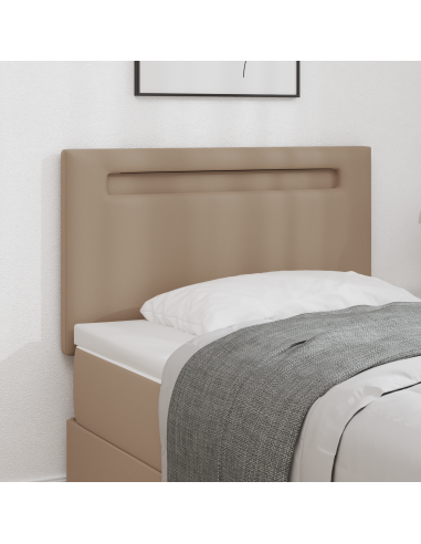 Testiera LED Cappuccino 100 cm Pelle Sintetica