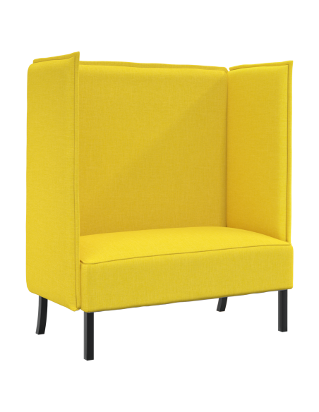 Divano Alto Schienale Giallo Chiaro 109x56x121 cm Tessuto