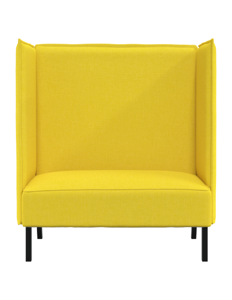 Divano Alto Schienale Giallo Chiaro 109x56x121 cm Tessuto