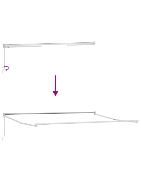 Tenda Retrattile Manuale Bianca 500x300 cm, Fabric di ricambio per tenda  per telaio 5x3 m Bianca