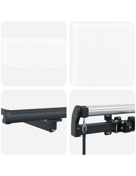 Tenda Retrattile Manuale  Bianca 500x300 cm, Tessuto di Ricambio  per Telaio 5x3 m Bianco