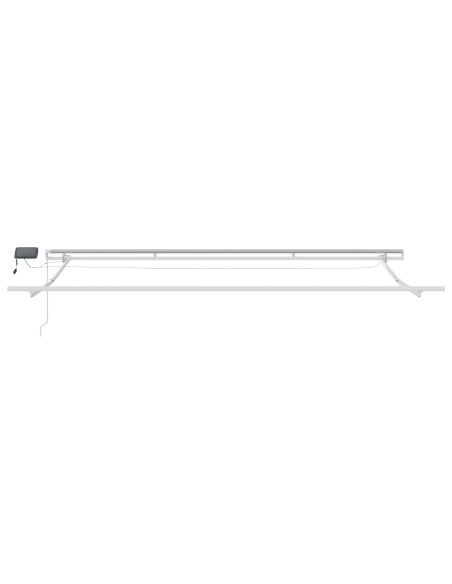 Tenda Retrattile Manuale con LED Bianca 500x300 cm, Tessuto di Sostituzione per Tenda  5x3 m Bianca