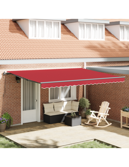 Tenda Retrattile Automatica Rossa 450x350 cm, Tessuto di Ricambio per Tenda  per telaio 4.5x3.5 m Rossa