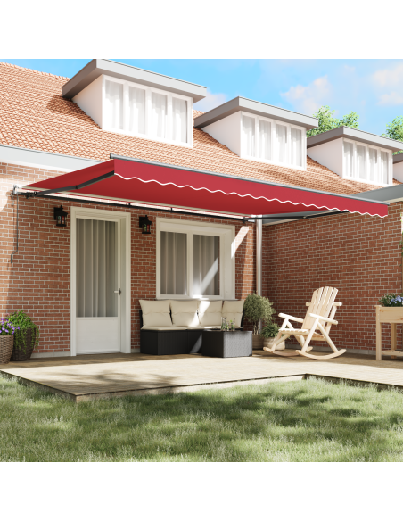 Tenda Retrattile Automatica Rossa 450x350 cm, Tessuto di Ricambio per Tenda  per telaio 4.5x3.5 m Rossa