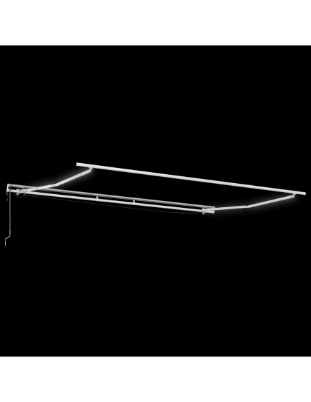 Tendone Retrattile Automatico  con LED Bianco 500x300 cm, Tessuto di Ricambio per Tendone  per Struttura 5x3 m Bianco