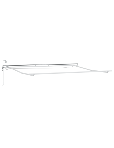 Tendone Retrattile Automatico  con LED Bianco 500x300 cm, Tessuto di Ricambio per Tendone  per Struttura 5x3 m Bianco