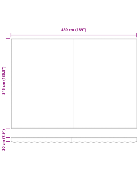 Tenda Retrattile Manuale con LED Bianca 500x350 cm, Tessuto di Ricambio Tenda  per telaio 5x3.5 m Bianca