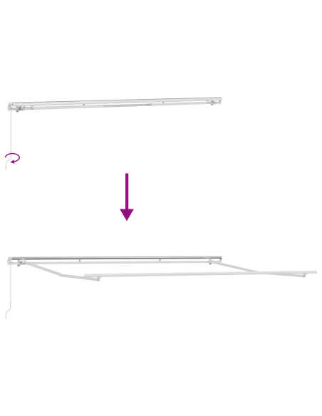Tenda Retrattile Manuale  Bianco 500x350 cm, Tessuto di Ricambio per Tenda  Bianco 5x3,5 m
