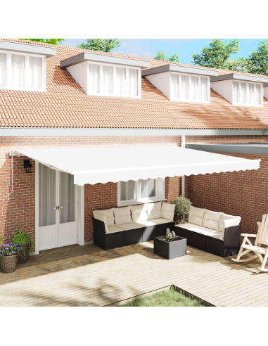 Tenda Retrattile Bianco 500 × 350 cm Tessuto