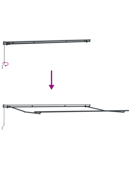 Tenda Retrattile Manuale Bianca 500x350 cm, Tessuto di Ricambio per Tenda  5x3.5 m Bianca