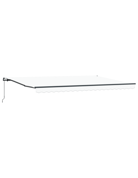 Tenda Retrattile Manuale Bianca 500x350 cm, Tessuto di Ricambio per Tenda  5x3.5 m Bianca