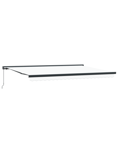 Tenda Retrattile Manuale  Bianca 500x300 cm, Tessuto di Ricambio per Tenda  per Struttura 5x3 m Bianca