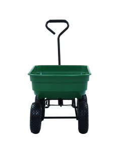 Carrello Manuale Ribaltabile da Giardino 300 kg 75 L Verde