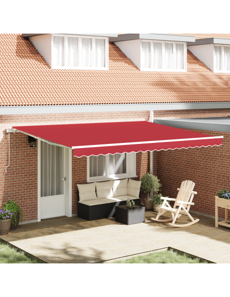 Tenda Retrattile Rosso 450 × 350 cm Tessuto