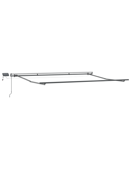 Tenda Retrattile Manuale  con LED Rossa 450x350 cm, Tessuto di Ricambio per Tenda  4,5x3,5 m Rossa