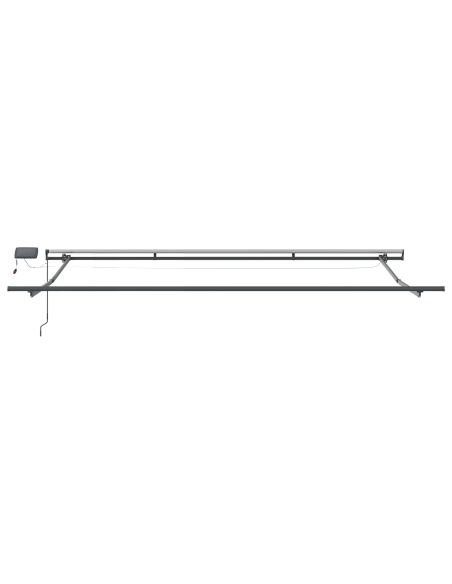 Tenda Retrattile Manuale  con LED Rossa 450x350 cm, Tessuto di Ricambio per Tenda  4,5x3,5 m Rossa