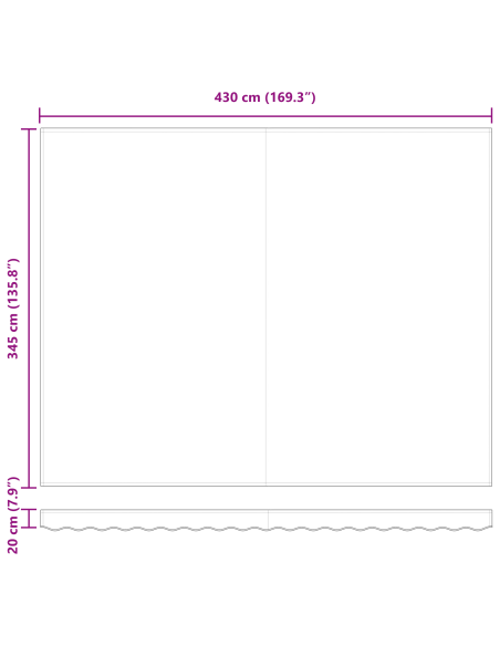 Tenda Retrattile Manuale  con LED Rossa 450x350 cm, Tessuto di Ricambio per Tenda  4,5x3,5 m Rossa