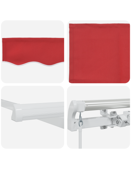 Tenda Manuale Retrattile Rossa 450x350 cm, Tessuto di Ricambio per Tenda  da 4.5x3.5 m Rossa